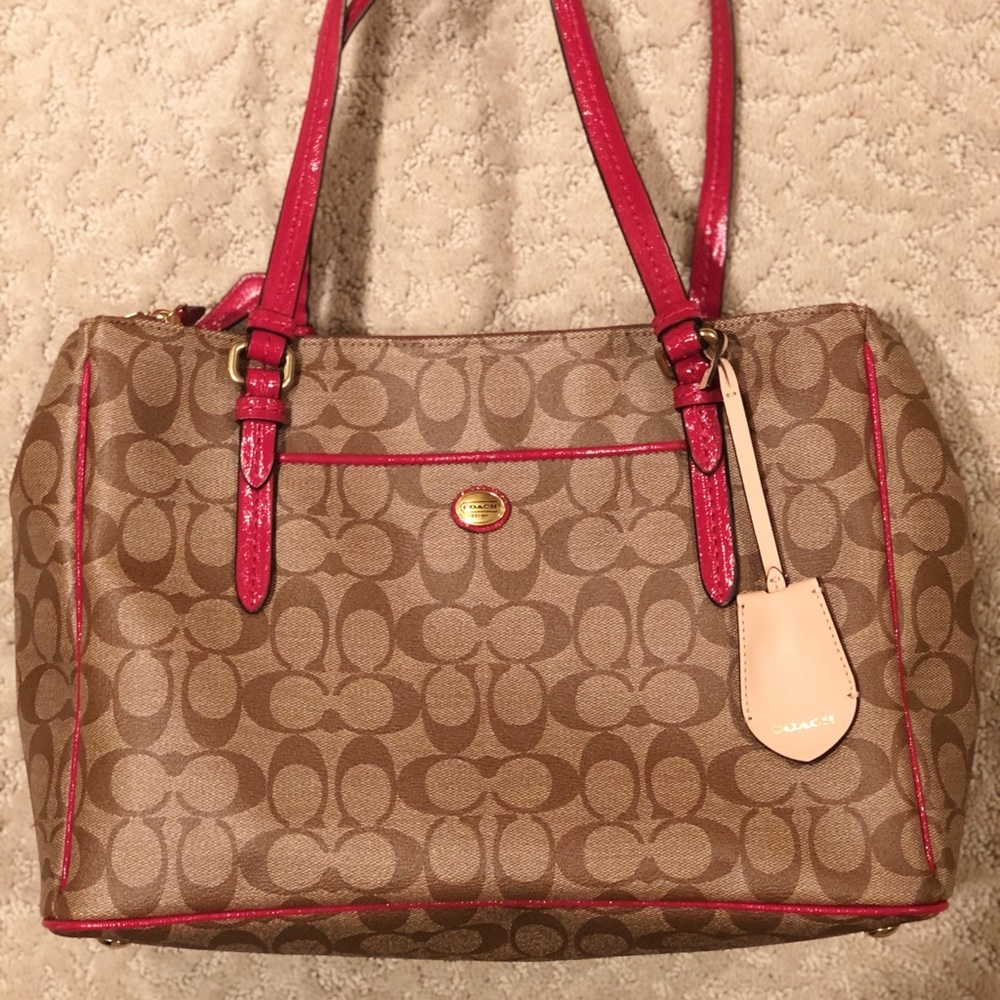 (ON SALE!) Large Leather Coach Tote